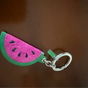 Coach Pink and Green Watermelon Keychain